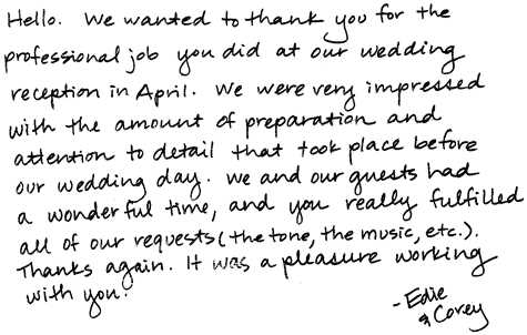 Thank you note
