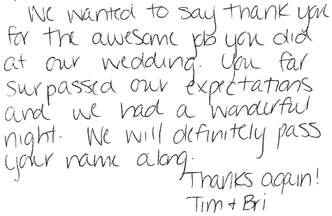 Thank you note