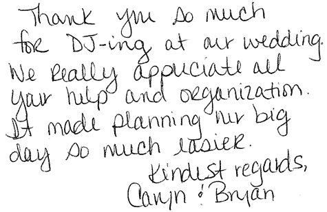 Thank you note