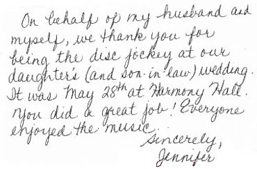 Thank you note